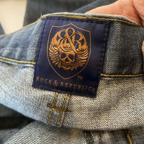 ROCK & REPUBLIC Men’s Jeans Neil Straight Leg Size 38x30 Embroidered Dar… - Picture 9 of 10